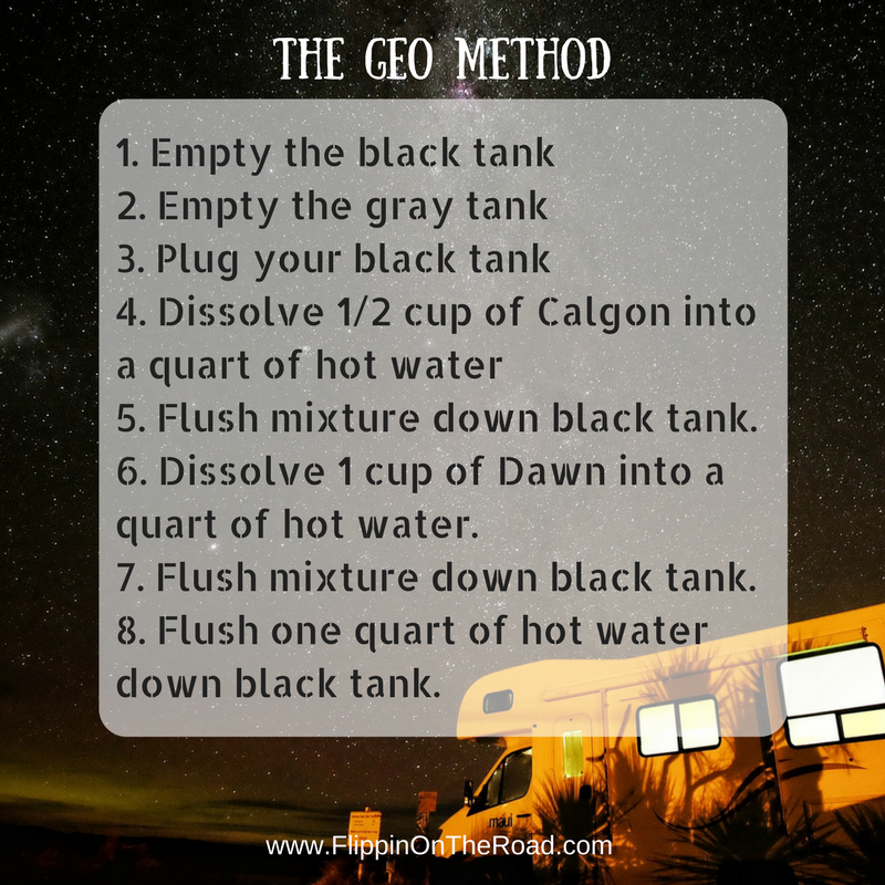 Black tank maintenance using the Geo Method